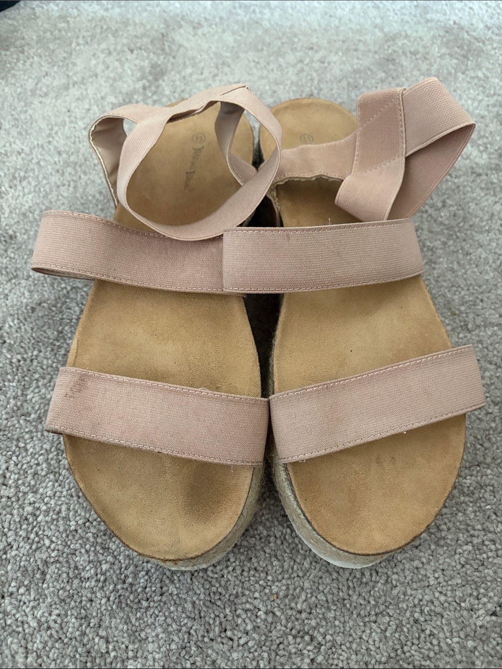 Nature Breeze Blush Elastic Strap Platform Sandals